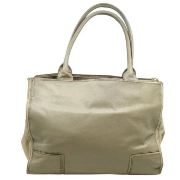 TORY BURCH~Ella~PEBBLED LEATHER & CANVAS EXTRA LARGE MULTI COMPARTMENT TOTE BAG - Picture 4 of 6